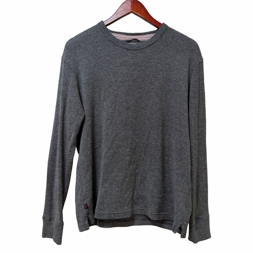 Relwen Huckberry Mens Bi Waffle Thermal Crew Neck Long Sleeve Shirt Size M Gray